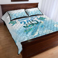 Cayman Islands 345 Quilt Bed Set Sea Turtle Watercolor Style