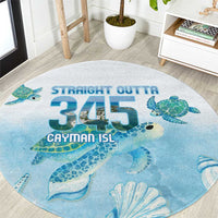 Cayman Islands 345 Round Carpet Sea Turtle Watercolor Style