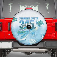 Cayman Islands 345 Spare Tire Cover Sea Turtle Watercolor Style
