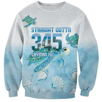 Cayman Islands 345 Sweatshirt Sea Turtle Watercolor Style