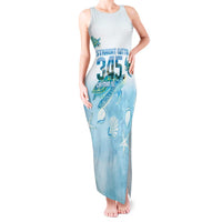 Cayman Islands 345 Tank Maxi Dress Sea Turtle Watercolor Style