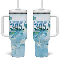 Cayman Islands 345 Tumbler With Handle Sea Turtle Watercolor Style