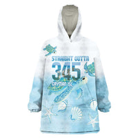 Cayman Islands 345 Wearable Blanket Hoodie Sea Turtle Watercolor Style
