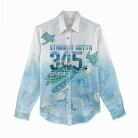 Cayman Islands 345 Women Casual Shirt Sea Turtle Watercolor Style