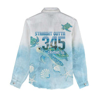 Cayman Islands 345 Women Casual Shirt Sea Turtle Watercolor Style