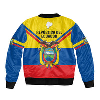 Ecuador Bomber Jacket Ecuadorian Coat Of Arms Yellow Version - Wonder Print Shop