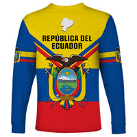 Ecuador Long Sleeve Shirt Ecuadorian Coat Of Arms Yellow Version - Wonder Print Shop