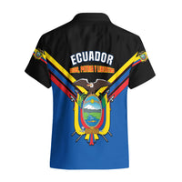 Ecuador Hawaiian Shirt Ecuadorian Coat Of Arms Black Version - Wonder Print Shop