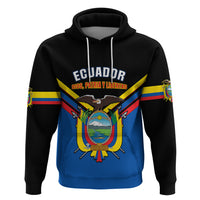 Ecuador Hoodie Ecuadorian Coat Of Arms Black Version - Wonder Print Shop