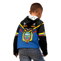 Ecuador Kid Hoodie Ecuadorian Coat Of Arms Black Version - Wonder Print Shop
