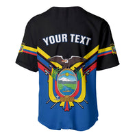 Personalised Ecuador Baseball Jersey Ecuadorian Coat Of Arms Black Version - Wonder Print Shop