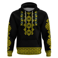 Personalised Ukraine Hoodie Black Ukrainian Folk Pattern - Wonder Print Shop