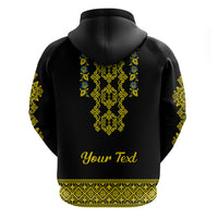 Personalised Ukraine Hoodie Black Ukrainian Folk Pattern - Wonder Print Shop