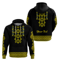 Personalised Ukraine Hoodie Black Ukrainian Folk Pattern - Wonder Print Shop