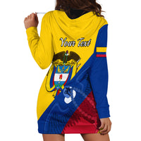 Personalised Colombia Hoodie Dress Colombian Coat Of Arms With Andean Condor - Wonder Print Shop