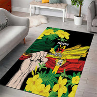 Benin National Day Area Rug Happy 64th Independence Anniversary Yellow Allamanda - Wonder Print Shop