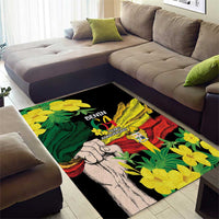 Benin National Day Area Rug Happy 64th Independence Anniversary Yellow Allamanda - Wonder Print Shop