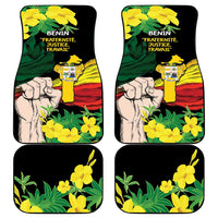 Benin National Day Car Mats Happy 64th Independence Anniversary Yellow Allamanda - Wonder Print Shop
