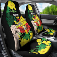 Benin National Day Car Seat Cover Happy 64th Independence Anniversary Yellow Allamanda - Wonder Print Shop