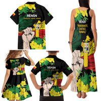 Benin National Day Family Matching Tank Maxi Dress and Hawaiian Shirt Happy 64th Independence Anniversary Yellow Allamanda - Wonder Print Shop