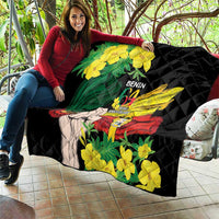 Benin National Day Quilt Happy 64th Independence Anniversary Yellow Allamanda - Wonder Print Shop