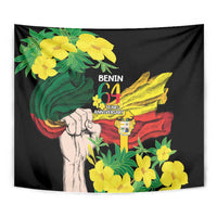 Benin National Day Tapestry Happy 64th Independence Anniversary Yellow Allamanda - Wonder Print Shop