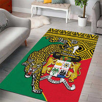 Personalised Benin National Day Area Rug Coat Of Arms With Leopard African Pattern - Wonder Print Shop
