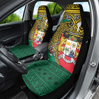 Personalised Benin National Day Car Seat Cover Coat Of Arms With Leopard African Pattern - Wonder Print Shop
