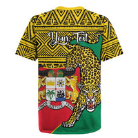Personalised Benin National Day Rugby Jersey Coat Of Arms With Leopard African Pattern - Wonder Print Shop