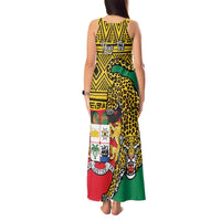 Personalised Benin National Day Tank Maxi Dress Coat Of Arms With Leopard African Pattern - Wonder Print Shop