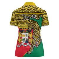 Personalised Benin National Day Women Polo Shirt Coat Of Arms With Leopard African Pattern - Wonder Print Shop