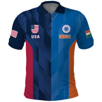 Custom USA and India Cricket Polo Shirt 2024 Together Dynamic Style - Wonder Print Shop