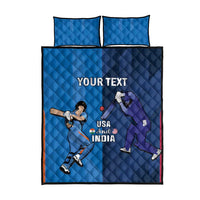 Custom USA and India Cricket Quilt Bed Set 2024 Together Dynamic Style - Wonder Print Shop