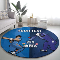 Custom USA and India Cricket Round Carpet 2024 Together Dynamic Style