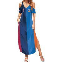 Custom USA and India Cricket Summer Maxi Dress 2024 Together Dynamic Style - Wonder Print Shop