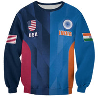 Custom USA and India Cricket Sweatshirt 2024 Together Dynamic Style - Wonder Print Shop