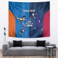 Custom USA and India Cricket Tapestry 2024 Together Dynamic Style - Wonder Print Shop