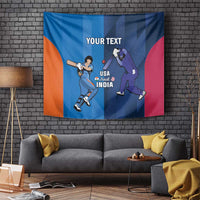 Custom USA and India Cricket Tapestry 2024 Together Dynamic Style - Wonder Print Shop