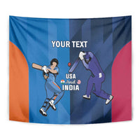 Custom USA and India Cricket Tapestry 2024 Together Dynamic Style - Wonder Print Shop