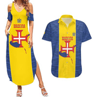 Maderia Day Couples Matching Summer Maxi Dress and Hawaiian Shirt Pearl of the Atlantic Flag Style - Wonder Print Shop