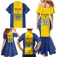 Maderia Day Family Matching Mermaid Dress and Hawaiian Shirt Pearl of the Atlantic Flag Style - Wonder Print Shop