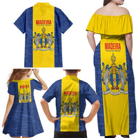 Maderia Day Family Matching Off Shoulder Maxi Dress and Hawaiian Shirt Pearl of the Atlantic Flag Style - Wonder Print Shop