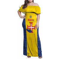 Maderia Day Family Matching Off Shoulder Maxi Dress and Hawaiian Shirt Pearl of the Atlantic Flag Style - Wonder Print Shop