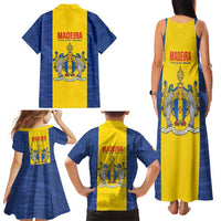 Maderia Day Family Matching Tank Maxi Dress and Hawaiian Shirt Pearl of the Atlantic Flag Style - Wonder Print Shop