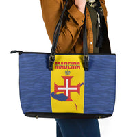 Maderia Day Leather Tote Bag Pearl of the Atlantic Flag Style - Wonder Print Shop