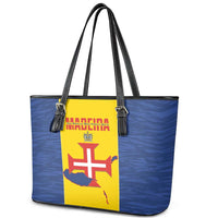 Maderia Day Leather Tote Bag Pearl of the Atlantic Flag Style - Wonder Print Shop