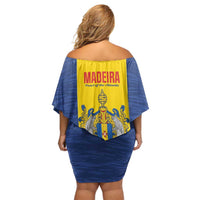 Maderia Day Off Shoulder Short Dress Pearl of the Atlantic Flag Style - Wonder Print Shop