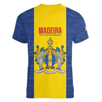 Maderia Day Women V-Neck T-Shirt Pearl of the Atlantic Flag Style - Wonder Print Shop
