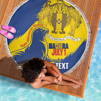 Personalised Maderia Day Beach Blanket July 1 Monk Seal Grunge Style - Wonder Print Shop