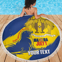 Personalised Maderia Day Beach Blanket July 1 Monk Seal Grunge Style - Wonder Print Shop